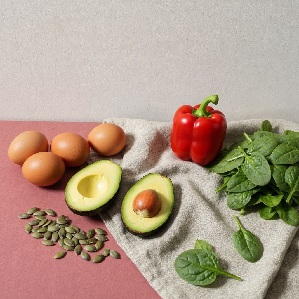 Naturalne składniki: jaja, awokado, pestki dyni, papryka, szpinak